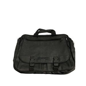 A Fonoini Black Faux Leather Brief case Bag Laptop Case 15x12x4
